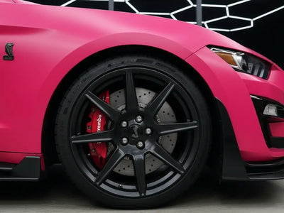 Ford Mustang Shelby GT500 wrapped in Hexis Matte HX20000 Fuchsia vinyl wrap HX20220M