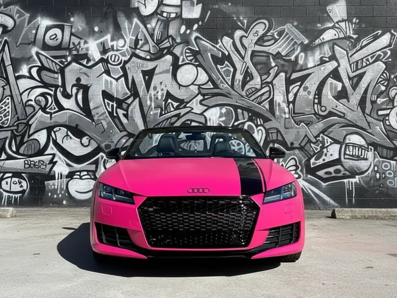 Audi TT wrapped in Matte HX20000 Fuchsia vinyl wrap HX20220M