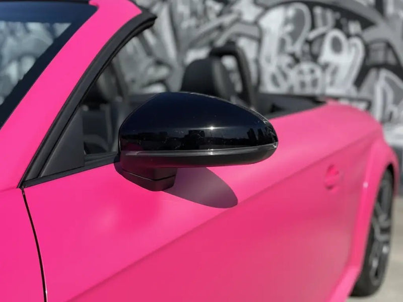 DIY Audi TT wrapped in Matte HX20000 Fuchsia vinyl wrap HX20220M