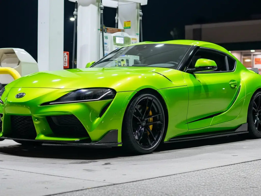 Hexis Wasabi Green gloss wrap close-up color detail