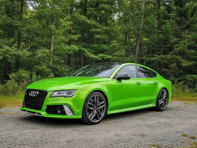 Audi RS7 wrapped in Hexis Gloss HX20000 Wasabi Green vinyl wrap HX20228B