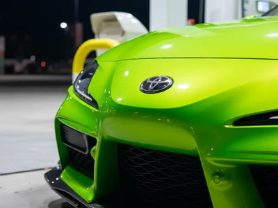 Toyota Supra wrapped in Hexis Gloss HX20000 Wasabi Green vinyl wrap HX20228B