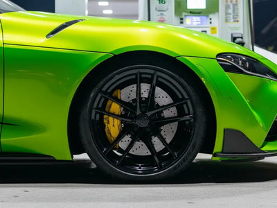 DIY Toyota Supra wrapped in Gloss HX20000 Wasabi Green restyling film HX20228B