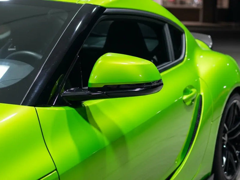 DIY Toyota Supra wrapped in Gloss HX20000 Wasabi Green wrap film HX20228B