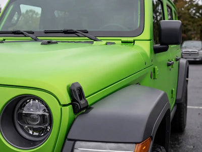 DIY Jeep Wrangler wrapped in Matte HX20000 Wasabi Green automotive vinyl film HX20375M