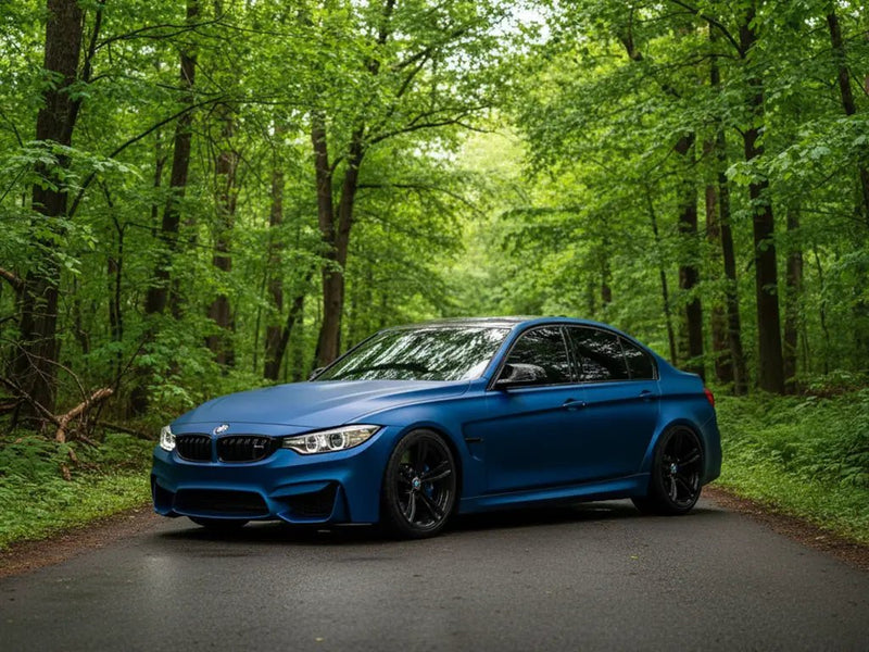 BMW M3 wrapped in Satin HX20000 Metallic Celestial Blue vinyl wrap HX20236S