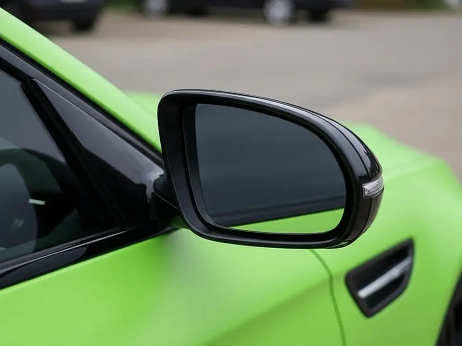 DIY Car wrapped in Satin HX20000 Acid Green wrap film HX20266S