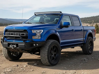 Ford F-150 wrapped in Hexis Gloss HX20000 Pacific Blue automotive vinyl film HX20280B