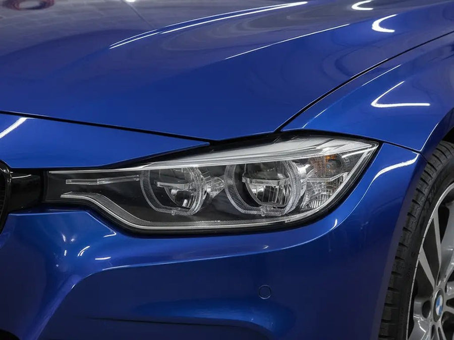 DIY BMW 3 Series wrapped in Gloss HX20000 Night Blue vinyl wrap HX20281B detail