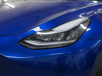 DIY Tesla S wrapped in Gloss HX20000 Night Blue car wrap film HX20281B