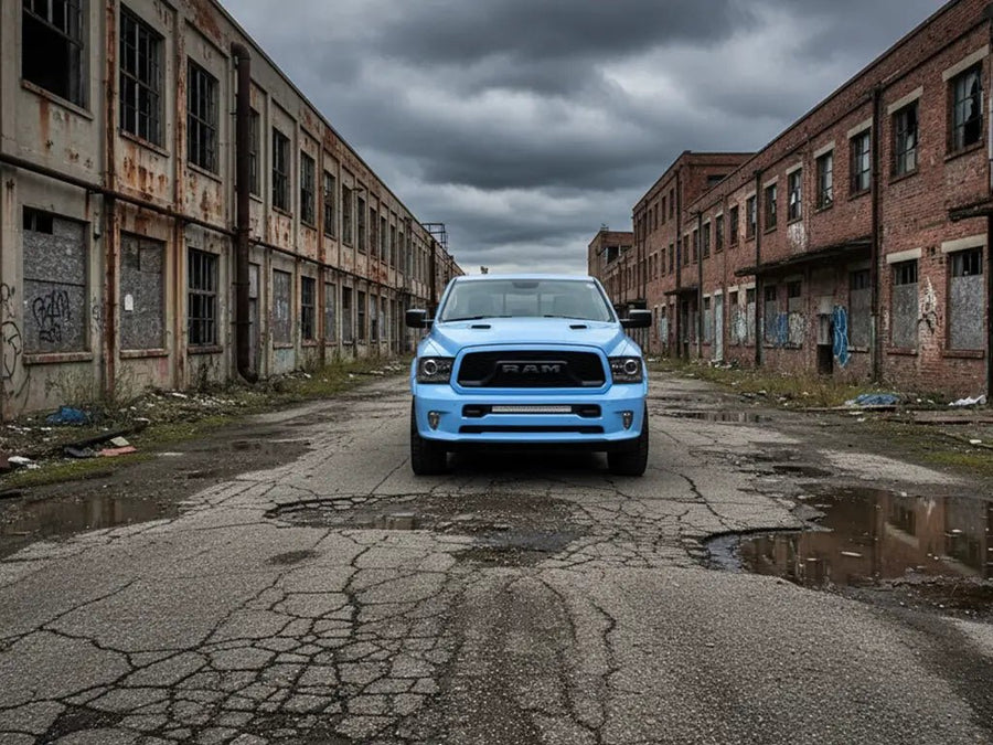 DIY Ram 1500 wrapped in Gloss HX20000 Niagara Blue vinyl wrap HX20284B