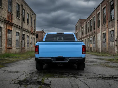 Ram 1500 wrapped in Hexis Gloss HX20000 Niagara Blue automotive vinyl film HX20284B
