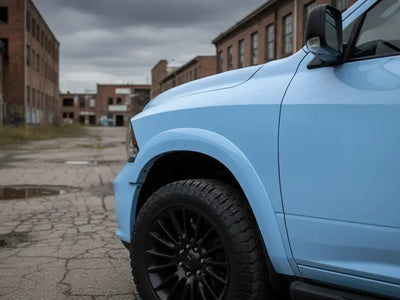 DIY Dodge Ram wrapped in Gloss HX20000 Niagara Blue wrap film HX20284B