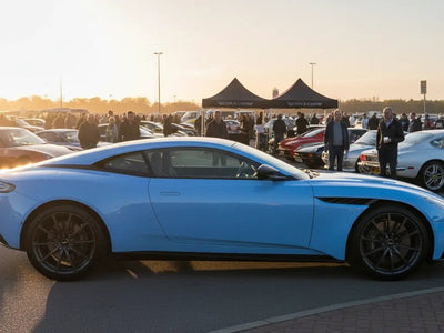 Aston Martin DB11 wrapped in Hexis Gloss HX20000 Niagara Blue automotive vinyl film HX20284B
