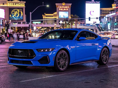 Ford Mustang wrapped in Gloss HX20000 Intense Blue automotive vinyl film HX20293B