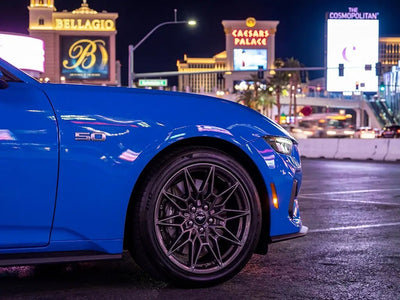 Ford Mustang wrapped in Gloss HX20000 Intense Blue wrap film HX20293B