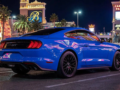 Ford Mustang GT wrapped in Gloss HX20000 Intense Blue automotive vinyl film HX20293B
