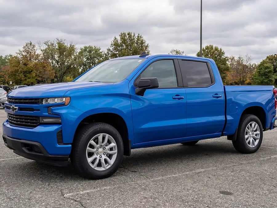 Chevrolet Silverado wrapped in Hexis Gloss HX20000 Intense Blue vinyl wrap HX20293B