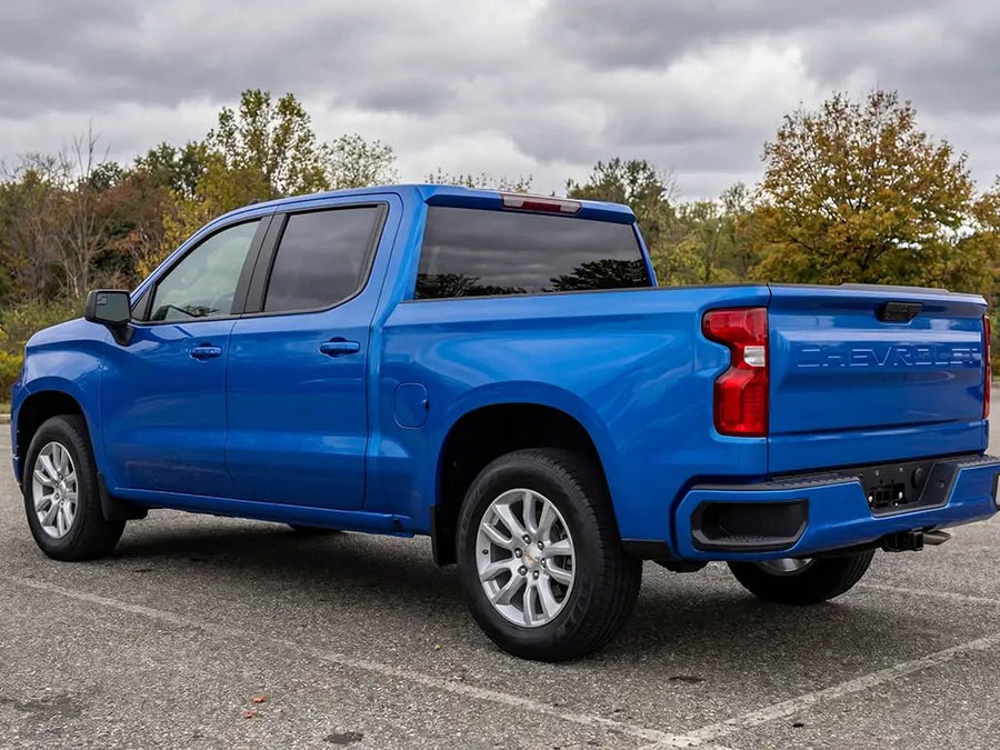 Chevrolet Silverado wrapped in Hexis Gloss HX20000 Intense Blue wrap film HX20293B