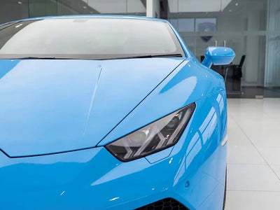 Lamborghini Huracán wrapped in Hexis Gloss HX20000 Montpellier Blue wrap film HX20299B