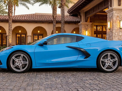 DIY Chevrolet Corvette C8 wrapped in Gloss HX20000 Montpellier Blue restyling film HX20299B