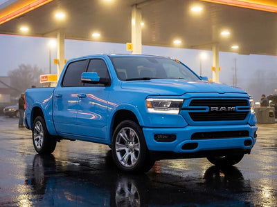 Ram 1500 wrapped in Gloss HX20000 Montpellier Blue wrap film HX20299B