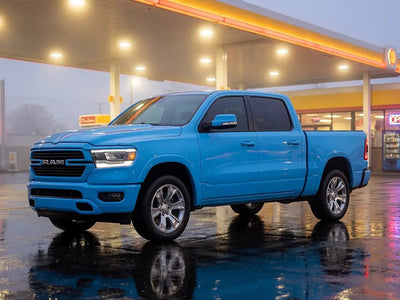 DIY Ram 1500 wrapped in Gloss HX20000 Montpellier Blue automotive vinyl film HX20299B