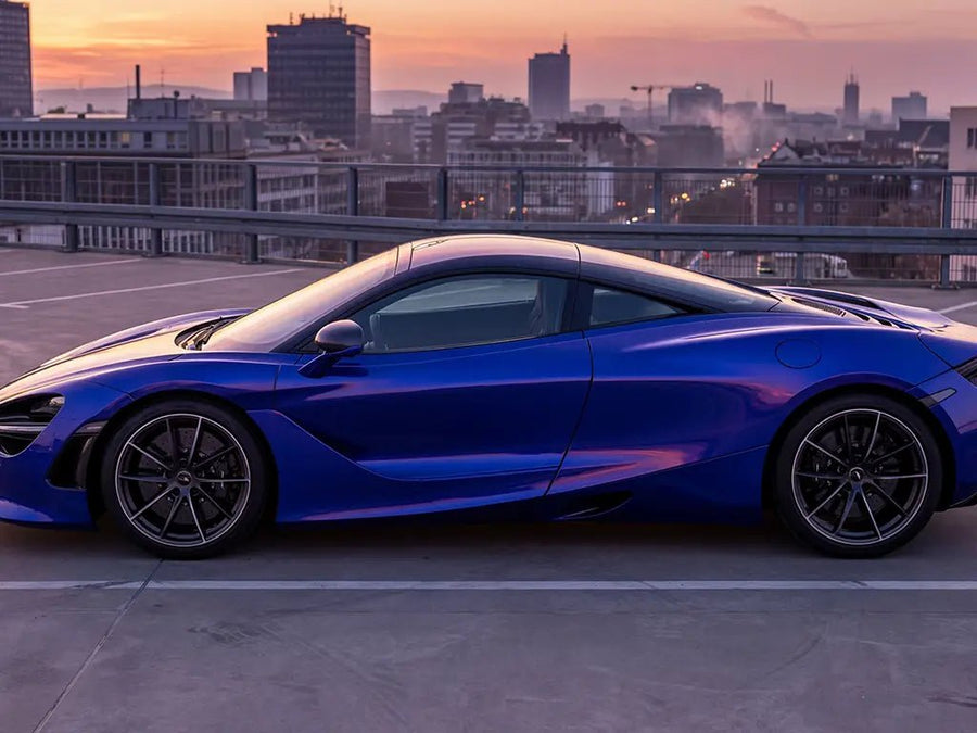 DIY McLaren 720S wrapped in Gloss HX20000 Sapphire Blue restyling film HX20300B