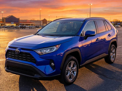 DIY Toyota RAV4 wrapped in Gloss HX20000 Sapphire Blue car wrap film HX20300B