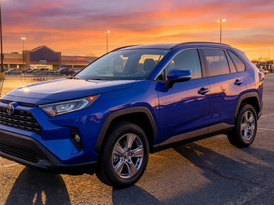DIY Toyota RAV4 wrapped in Gloss HX20000 Sapphire Blue automotive vinyl film HX20300B