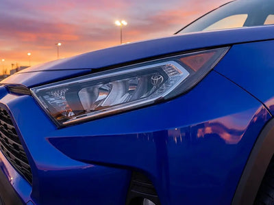 DIY Toyota RAV4 wrapped in Gloss HX20000 Sapphire Blue wrap film HX20300B