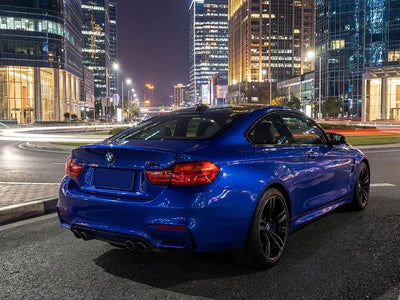BMW M4 wrapped in Gloss HX20000 Sapphire Blue wrap film HX20300B