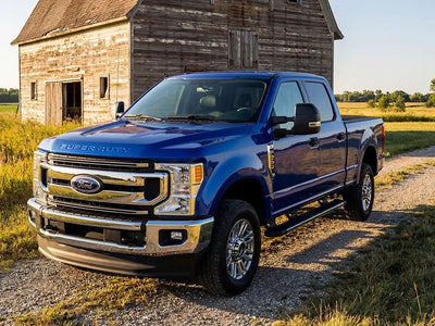 Ford Super Duty wrapped in Hexis Gloss HX20000 Sapphire Blue wrap film HX20300B
