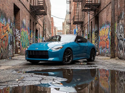 DIY Nissan Z wrapped in Gloss HX20000 Pigeon Blue vinyl wrap HX20315B