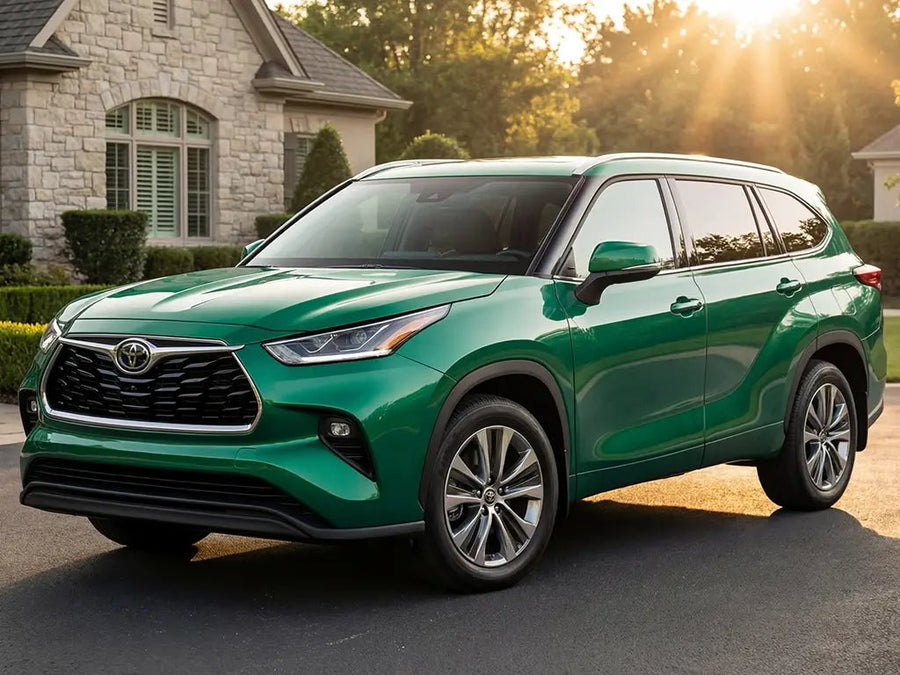 Toyota Highlander wrapped in Hexis Gloss HX20000 Emerald Green vinyl wrap HX20348B