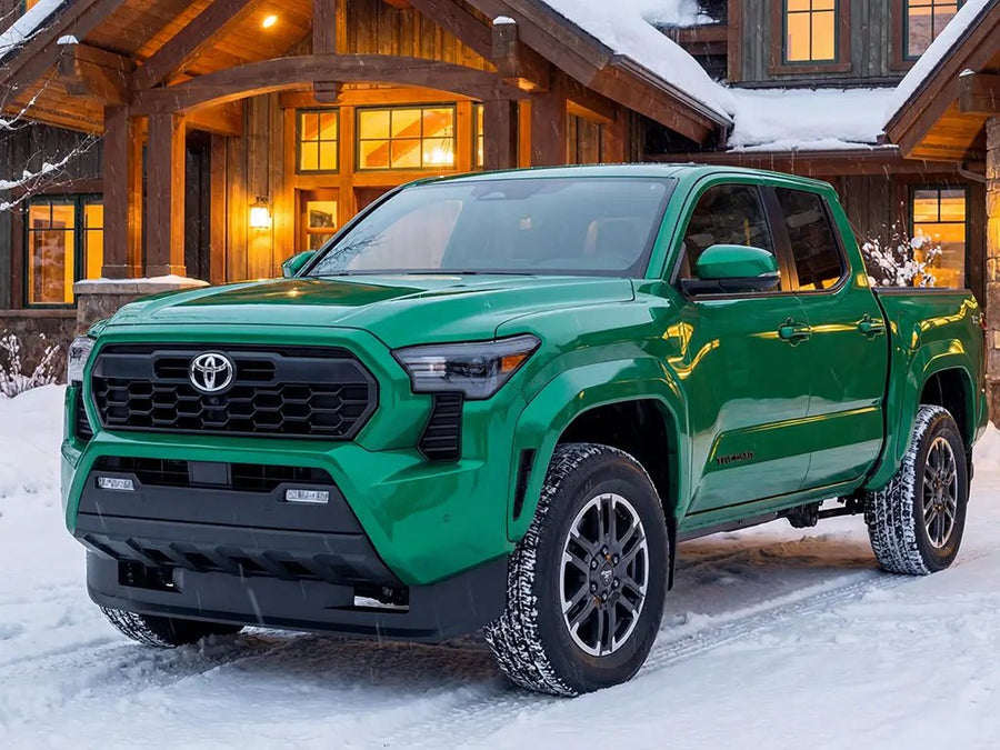Toyota Tacoma wrapped in Hexis Gloss HX20000 Emerald Green wrap film HX20348B