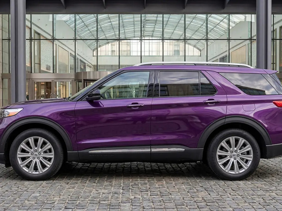 Ford Explorer wrapped in Hexis Gloss HX20000 Elderberry Purple wrap film HX20352B