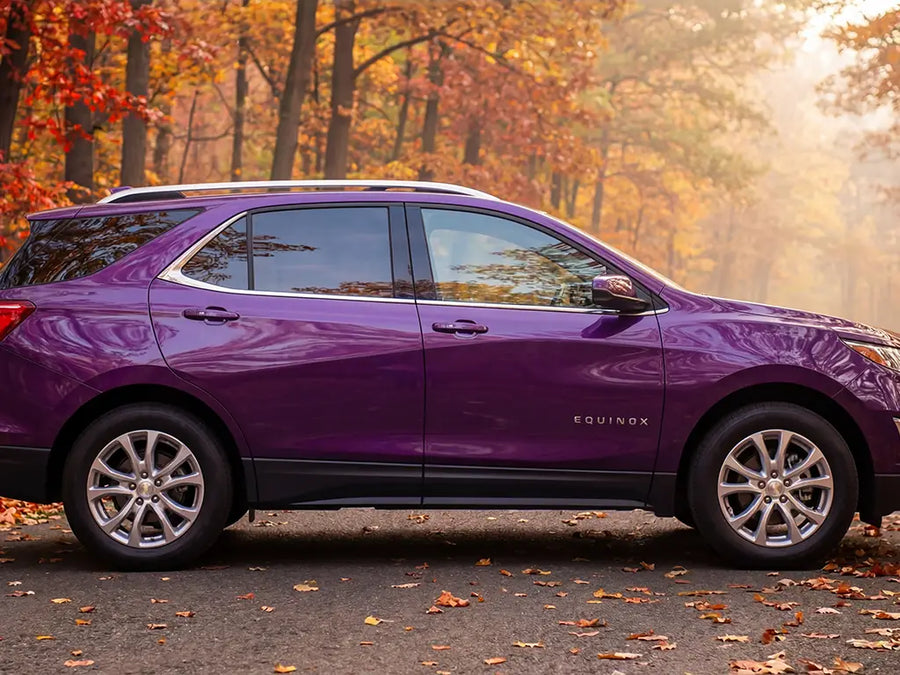 Chevrolet Equinox wrapped in Hexis Gloss HX20000 Elderberry Purple restyling film HX20352B