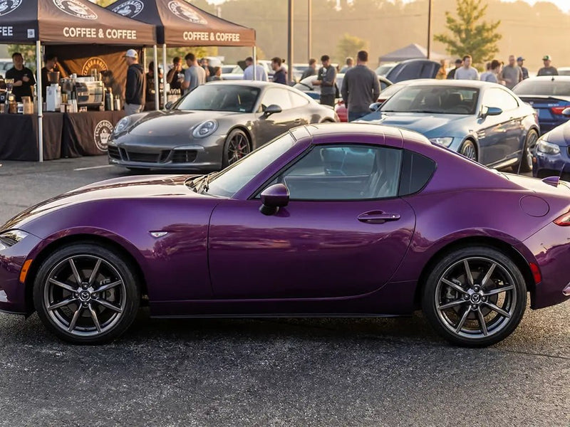 Mazda MX-5 Miata RF wrapped in Hexis Gloss HX20000 Elderberry Purple wrap film HX20352B