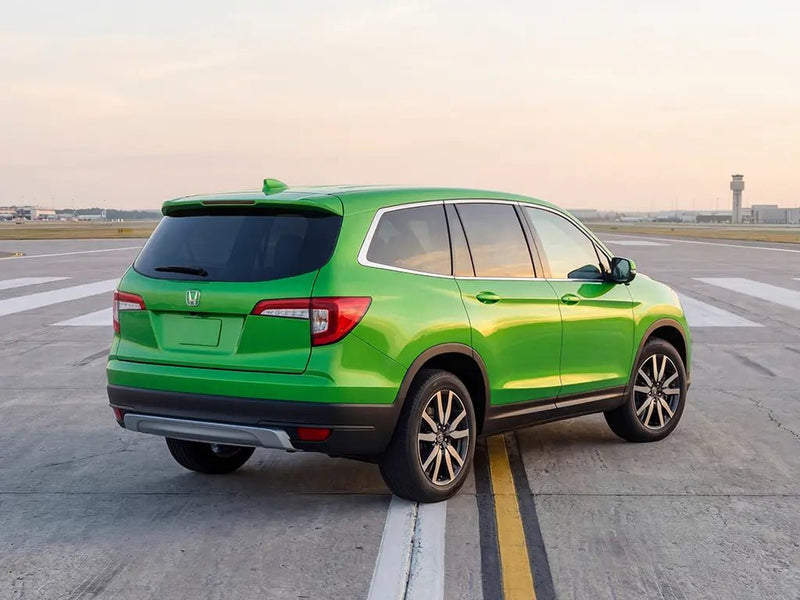 DIY Honda Pilot wrapped in Gloss HX20000 Apple Green restyling film HX20369B