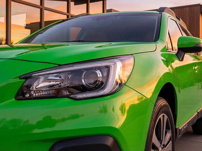 DIY Subaru Crosstrek wrapped in Gloss HX20000 Apple Green automotive vinyl film HX20369B