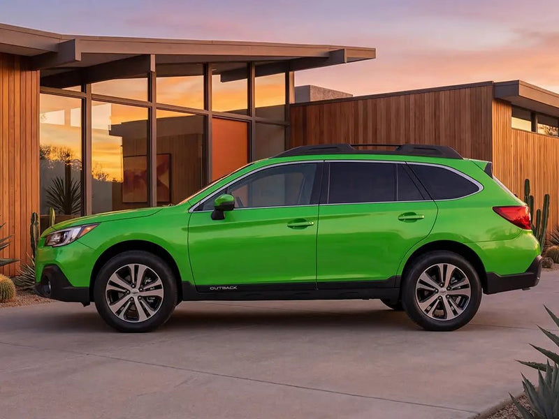 Subaru Outback wrapped in Hexis Gloss HX20000 Apple Green car wrap film HX20369B