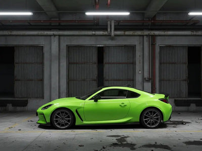 Toyota GR86 wrapped in Hexis Gloss HX20000 Kiwi Green wrap film HX20375B