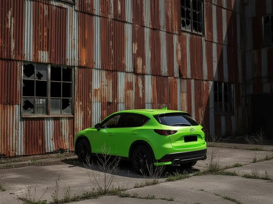 DIY Mazda CX-5 wrapped in Gloss HX20000 Kiwi Green automotive vinyl film HX20375B