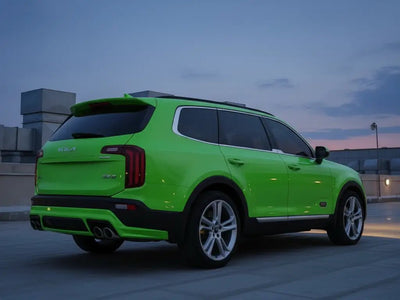 DIY Kia Telluride wrapped in Gloss HX20000 Kiwi Green automotive vinyl film HX20375B
