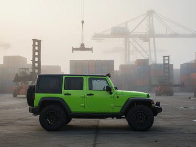 Jeep Wrangler wrapped in Hexis Gloss HX20000 Kiwi Green vinyl wrap HX20375B