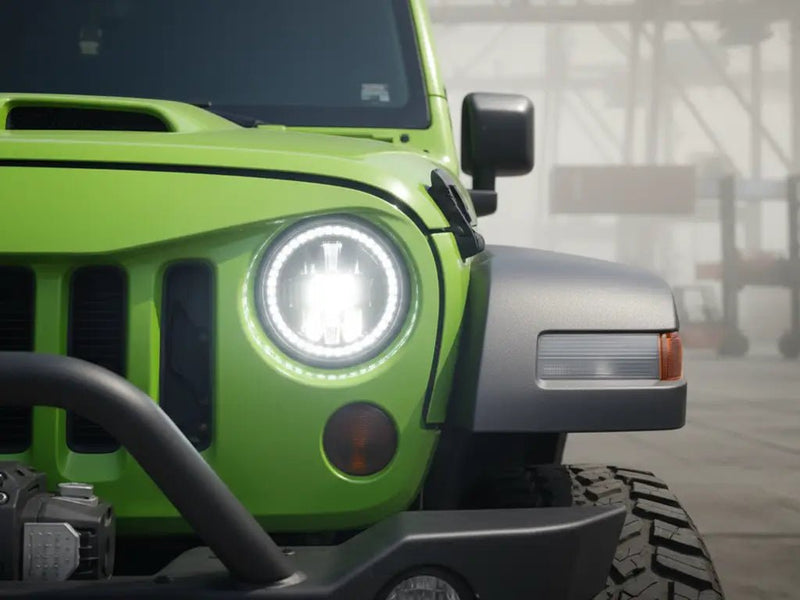 DIY Jeep Wrangler wrapped in Gloss HX20000 Kiwi Green vinyl wrap HX20375B