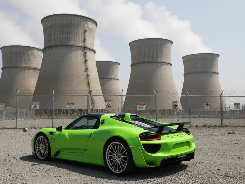 Porsche 918 Spyder wrapped in Gloss HX20000 Kiwi Green wrap film HX20375B