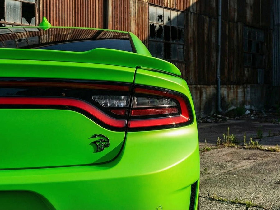 Dodge Charger SRT Hellcat wrapped in Matte HX20000 Light Green car wrap film HX20375M