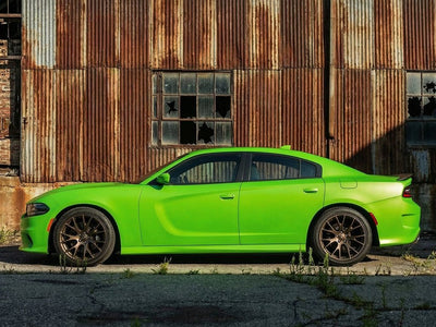 Dodge Charger wrapped in Matte HX20000 Light Green automotive vinyl film HX20375M